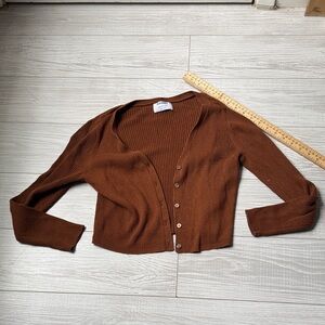 Old Navy Women's Crop Cardigan in Rich Brown